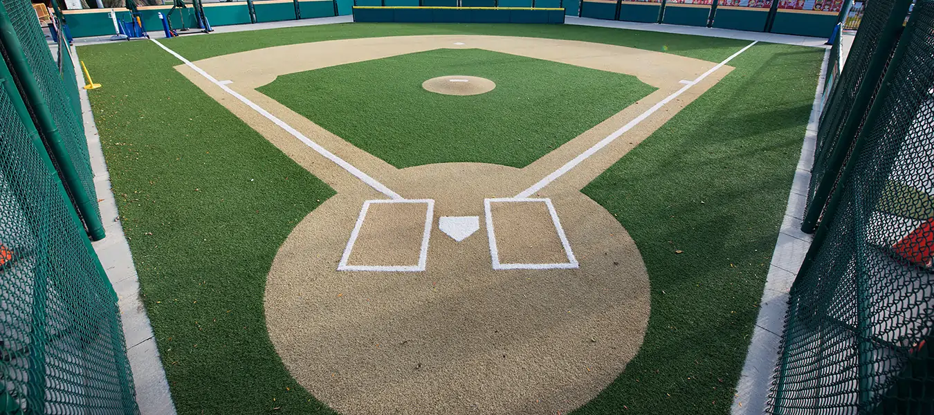 Artificial grass baseball field
