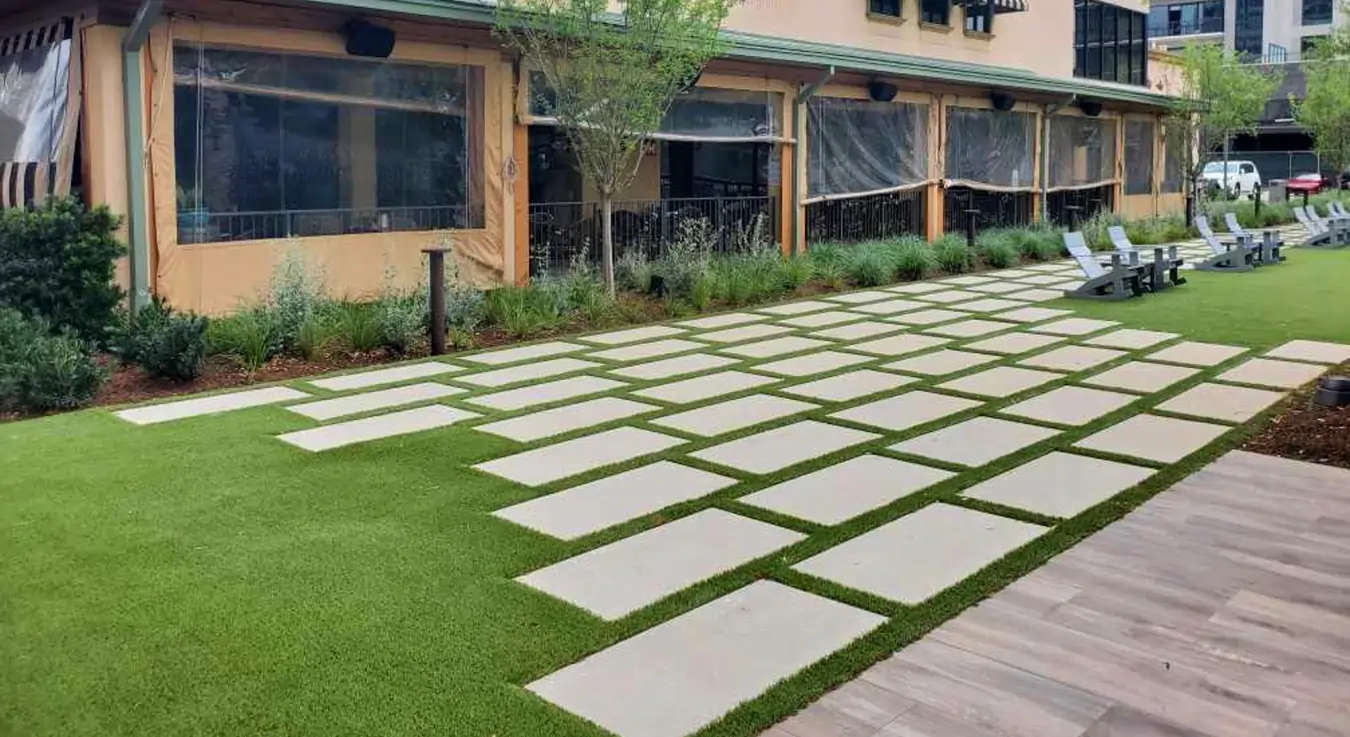 Commercial artificial grass lawn installed by SYNLawn