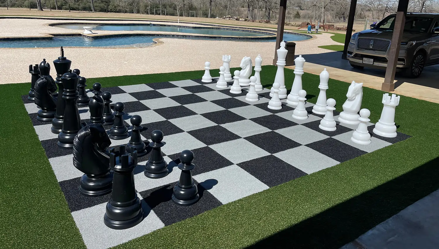 Artificial grass chessboard from SYNLawn