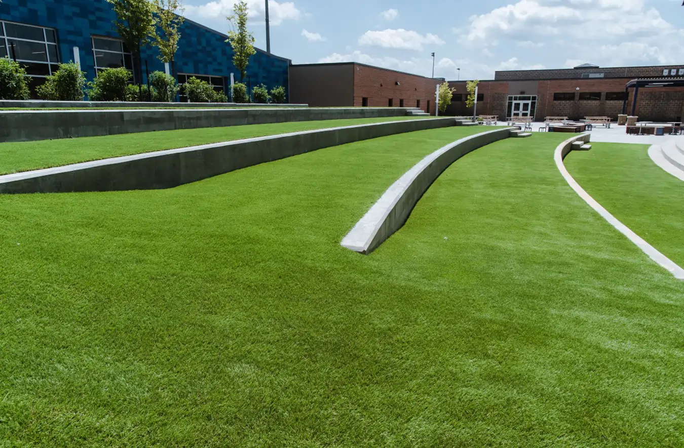Artificial grass ampitheater installed by SYNLawn