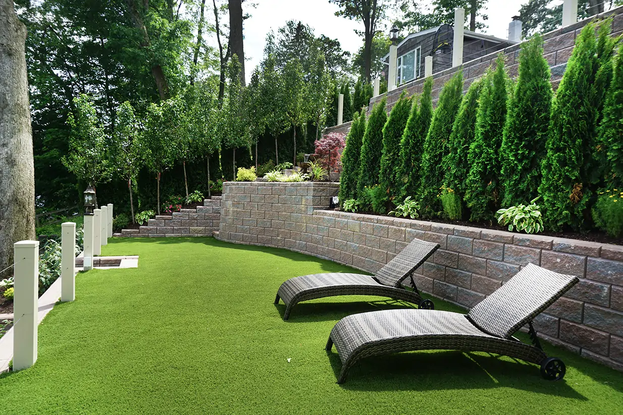 residential artificial grass lawn