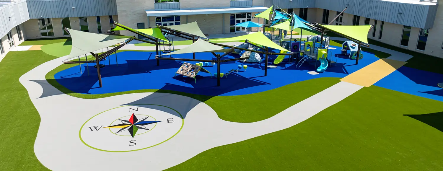 Artificial playground grass school installation from SYNLawn